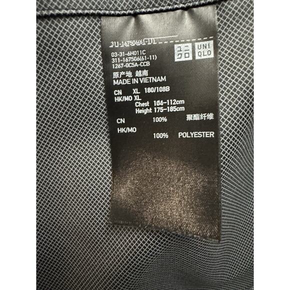 Uniqlo Rain Coat Mens Small Dark Blue Hooded Water Resistant Full Zip - Picture 5 of 9